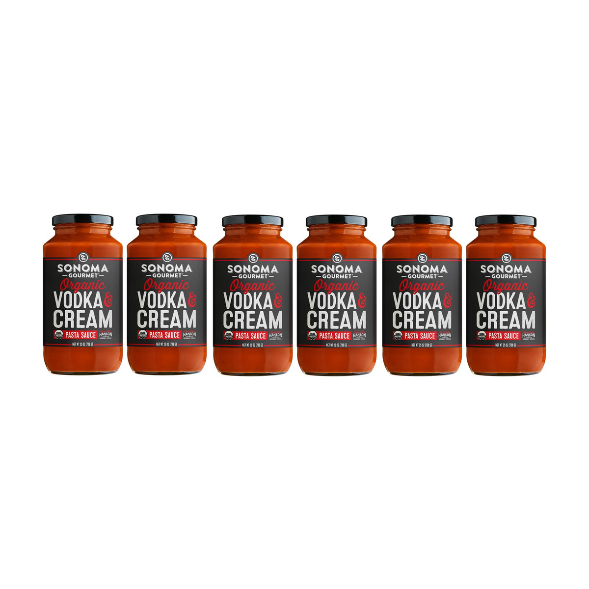 Sonoma Gourmet Flavor Blend & Cream Pasta Sauce | Usda Organic  Non-Gmo  No Sugar Added | Made With Fresh Ingredients | 25 Ounce Jars (Pack Of 6)