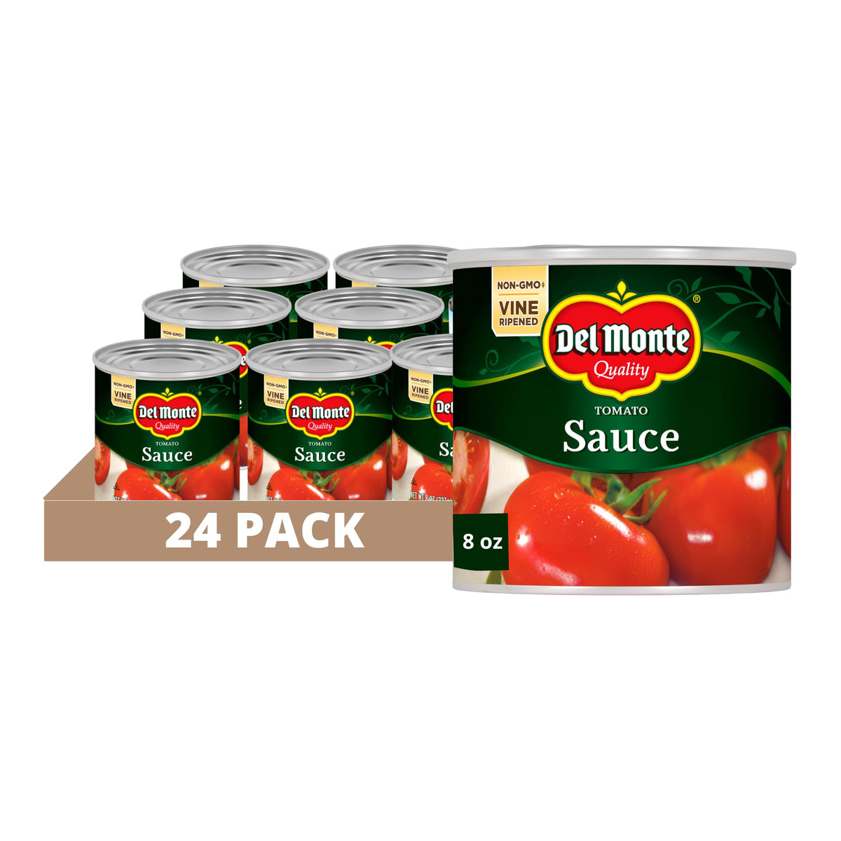 Del Monte Canned Tomato Sauce, 8 Oz (Pack Of 24 Cans)