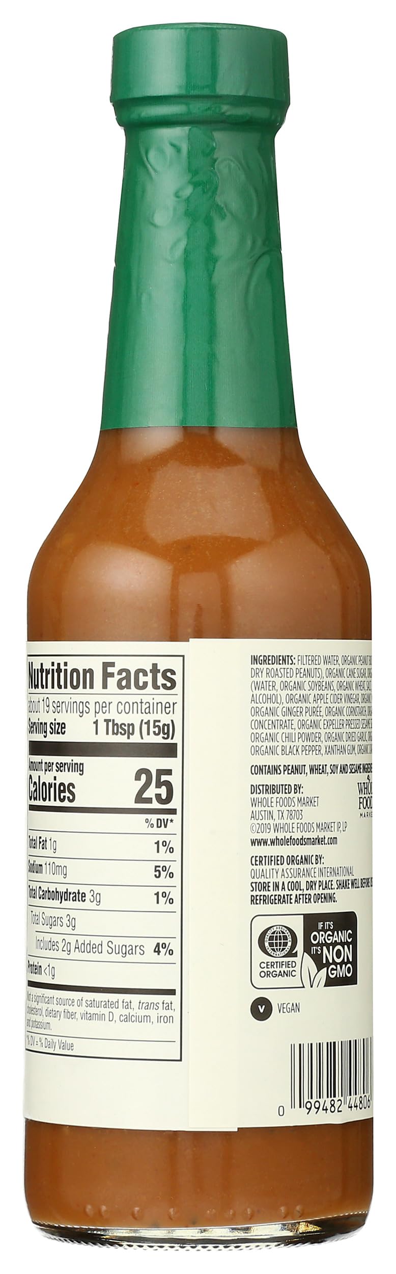 365 by Whole Foods Market Organic Peanut Sauce, 10 Ounce - Creamy & Delicious, Perfect for Dipping or Cooking