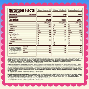 Prime Bites Protein Brownie From Alpha Prime Nutrition Products | High Protein, Collagen Fortified Low Sugar Treat | Delicious Snack | 12 Bars Per Box (Variety Pack)