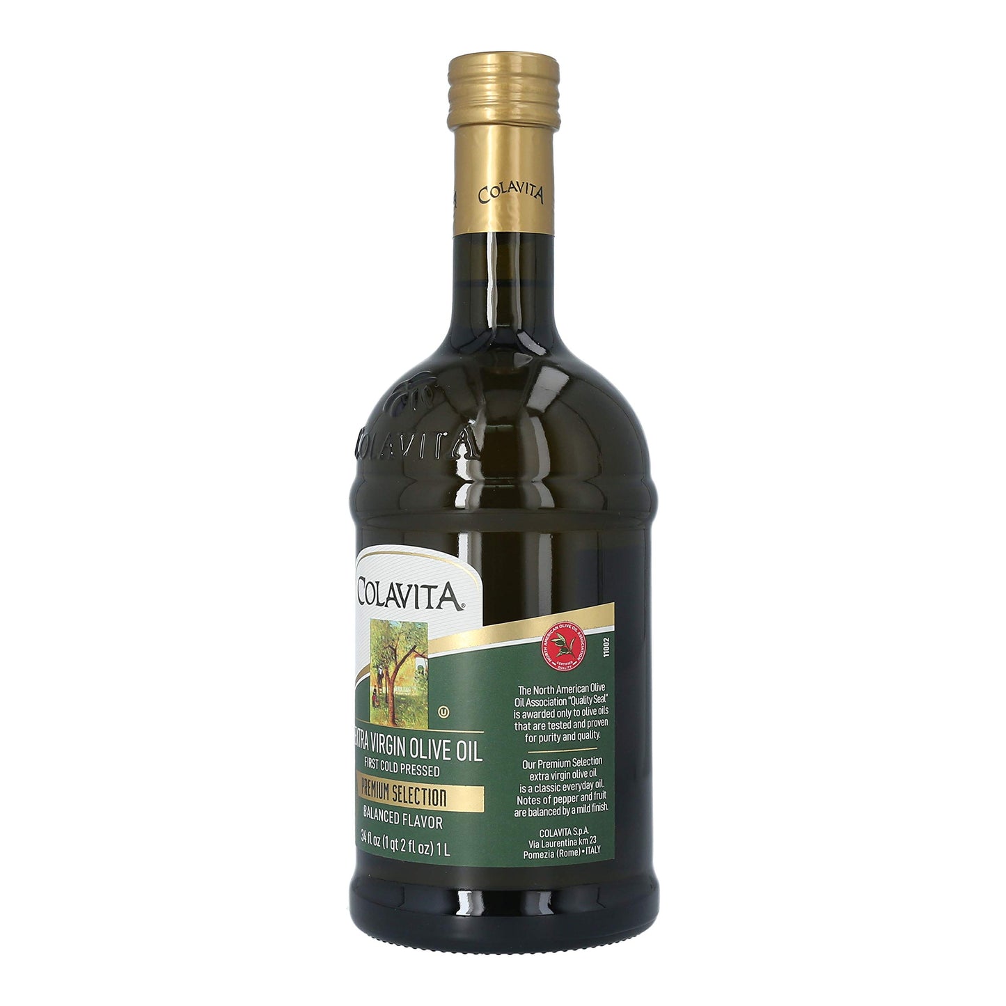 COLAVITA Extra Virgin Olive Oil - Premium S , 34 Oz Glass Bottle, Model 0039153010024