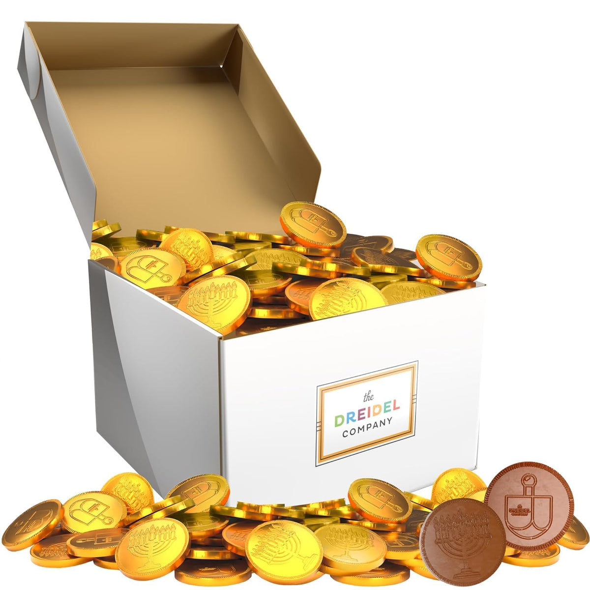 The Dreidel Company Hanukkah Chocolate Gelt  Nut-Free  Belgian Milk Chocolate  Foil Wrapped Gold Coins  Kosher Dairy Chanukah Gelt (5 Pounds)