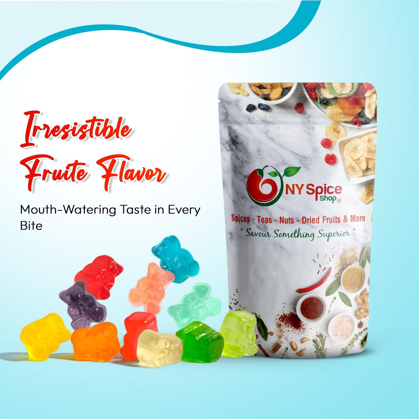 Ny Spice Shop Green Apple Gummy Bears Bulk - 3 Pound Gummies Bears Candy - Gummies Fruit Snacks - Chewy Candy - Flavor Gummy Candies - Gummi Bear Gift For All Occasions