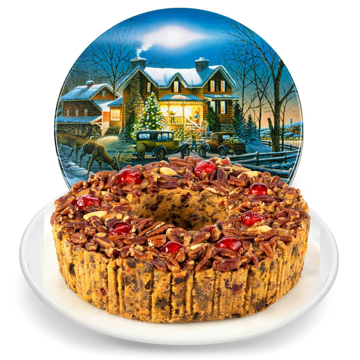 Beatrice Bakery Co. Original Fruitcake, Holiday Tin, 32 oz, Old Fashioned Fruit and Nut Cake, Freshly Made