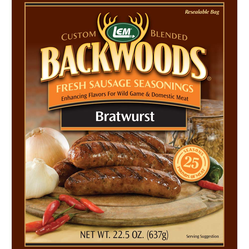 LEM Backwoods Bratwurst Fresh Sausage Seasoning, 22.5 Ounce, Model 9012