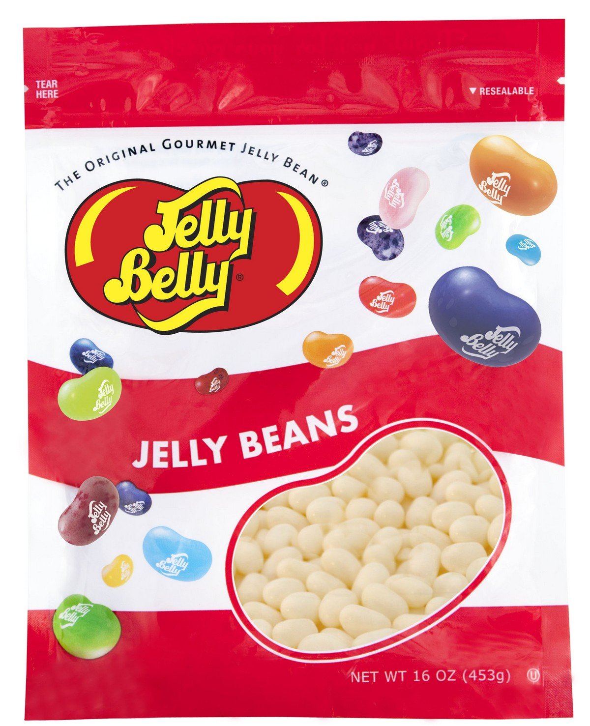 Jelly Belly Coconut Jelly Beans - 1 Pound Resealable Bag - Cream Color