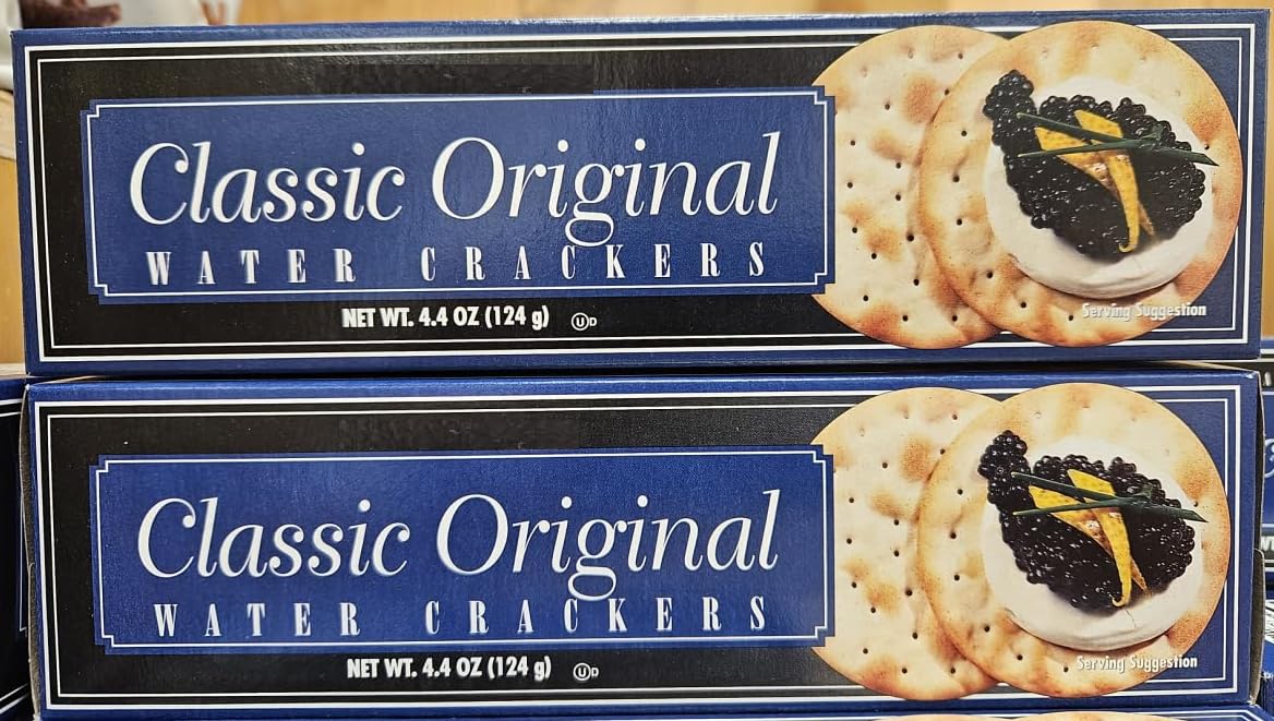 Trader Joe Classic Original Water Crackers 4.4oz 124g (Two Boxes)
