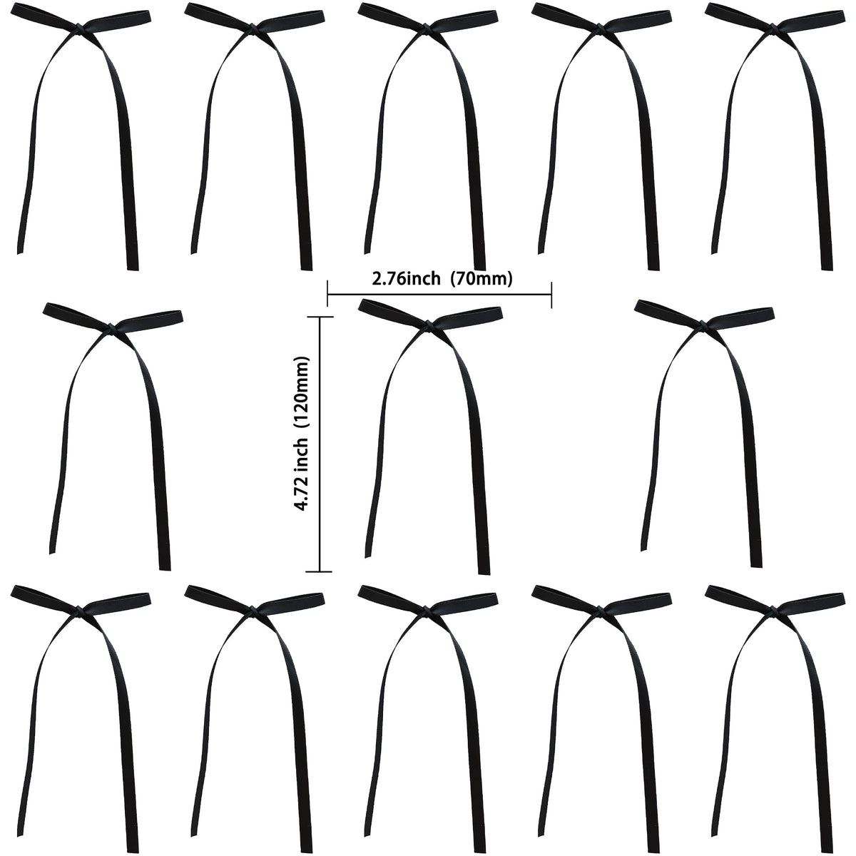 Gyufise 30 Pcs Bowknot Cake Toppers, Black, 2.9x5.7, Baby Shower & Birthday Party Decorations