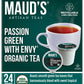Maud'S Organic Green Tea Passion (Passion Green With Envy Tea), 24Ct. Solar Energy Produced Recyclable Single Serve Organic Gree