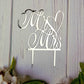 Mr And Mrs Cake Topper, Bride And Groom Sign Wedding, Engagement Cake Toppers Decorations (Mirror Silvery Acrylic)