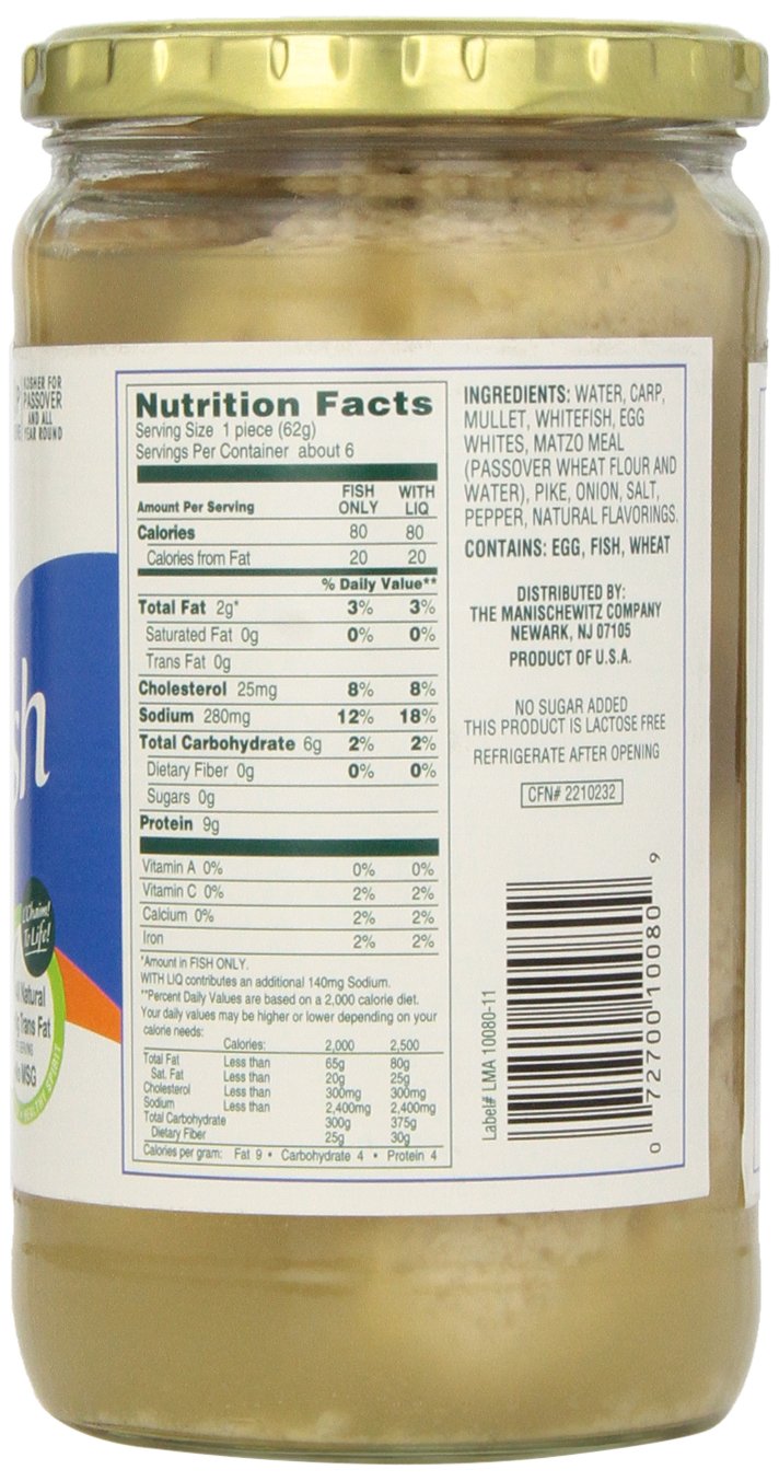 Manischewitz Gefilte Fish In Liquid Broth, 24 Oz