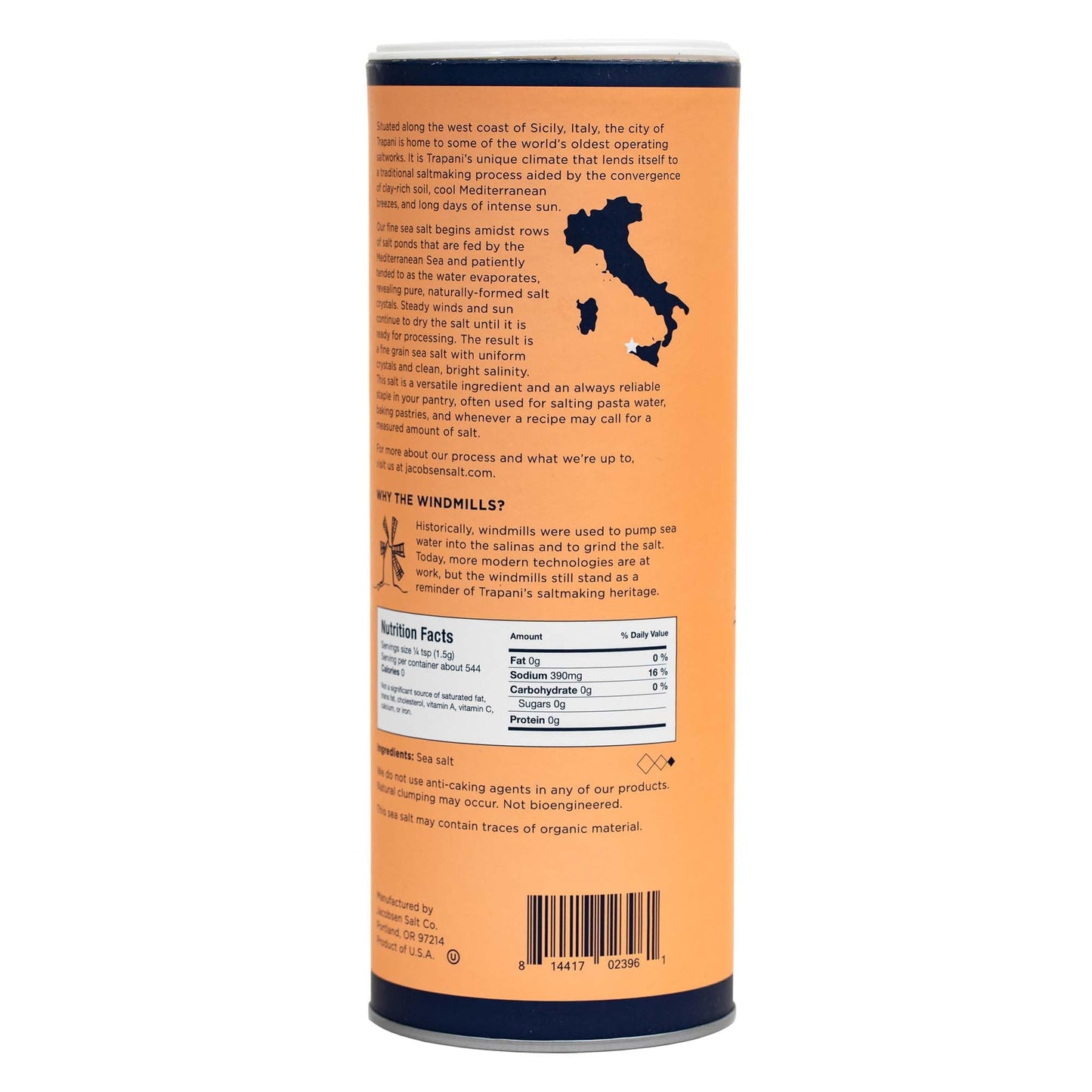 Jacobsen Salt Co Pure Italian Fine Sea Salt 816.46 Gr