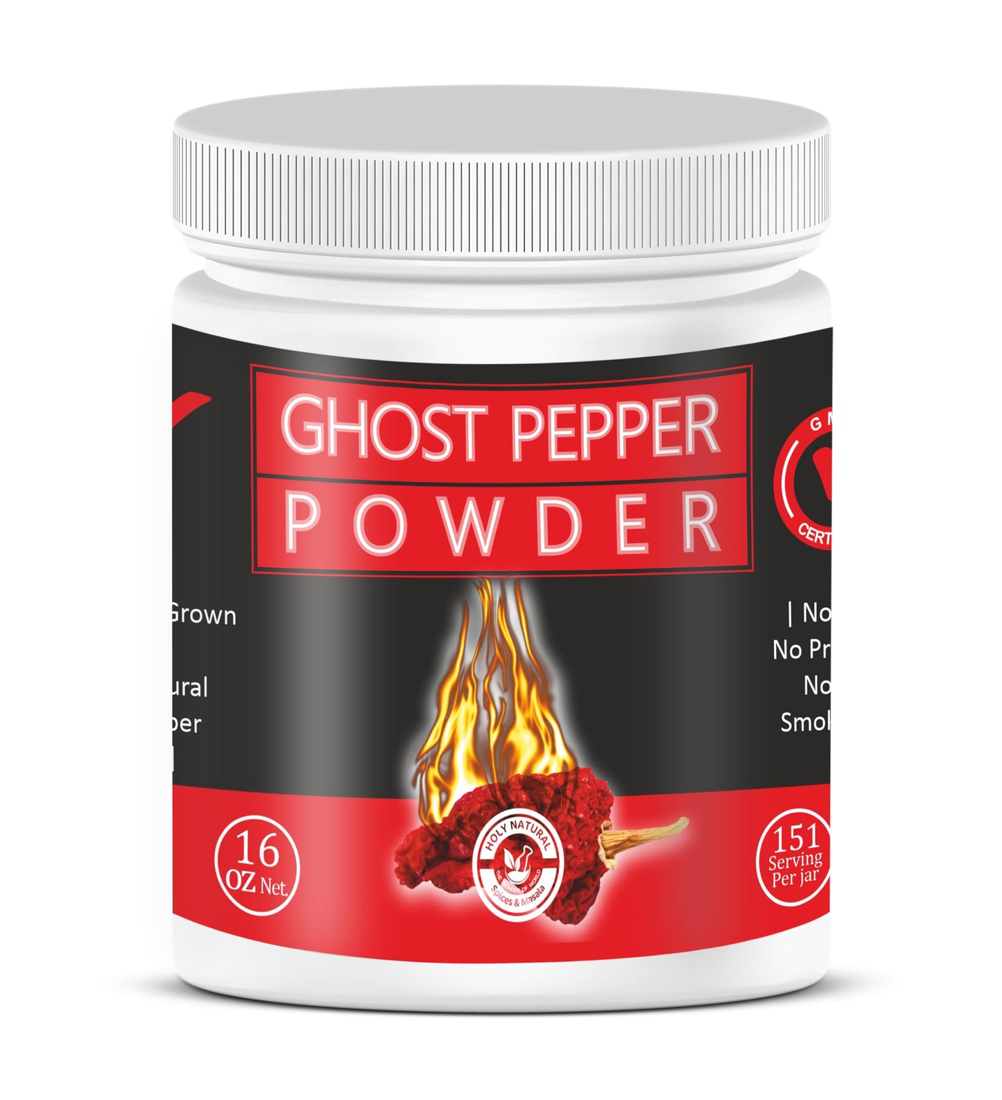 Ghost Pepper Powder (Bhut Jolokia Chili) - 16 Oz/454 Gm  100% Pure  Rich Flavor  Hottest & Spicy Chili Powder  Add Unique  Delicious  Complex And Smoky Flavor To Your Favourite Dishes