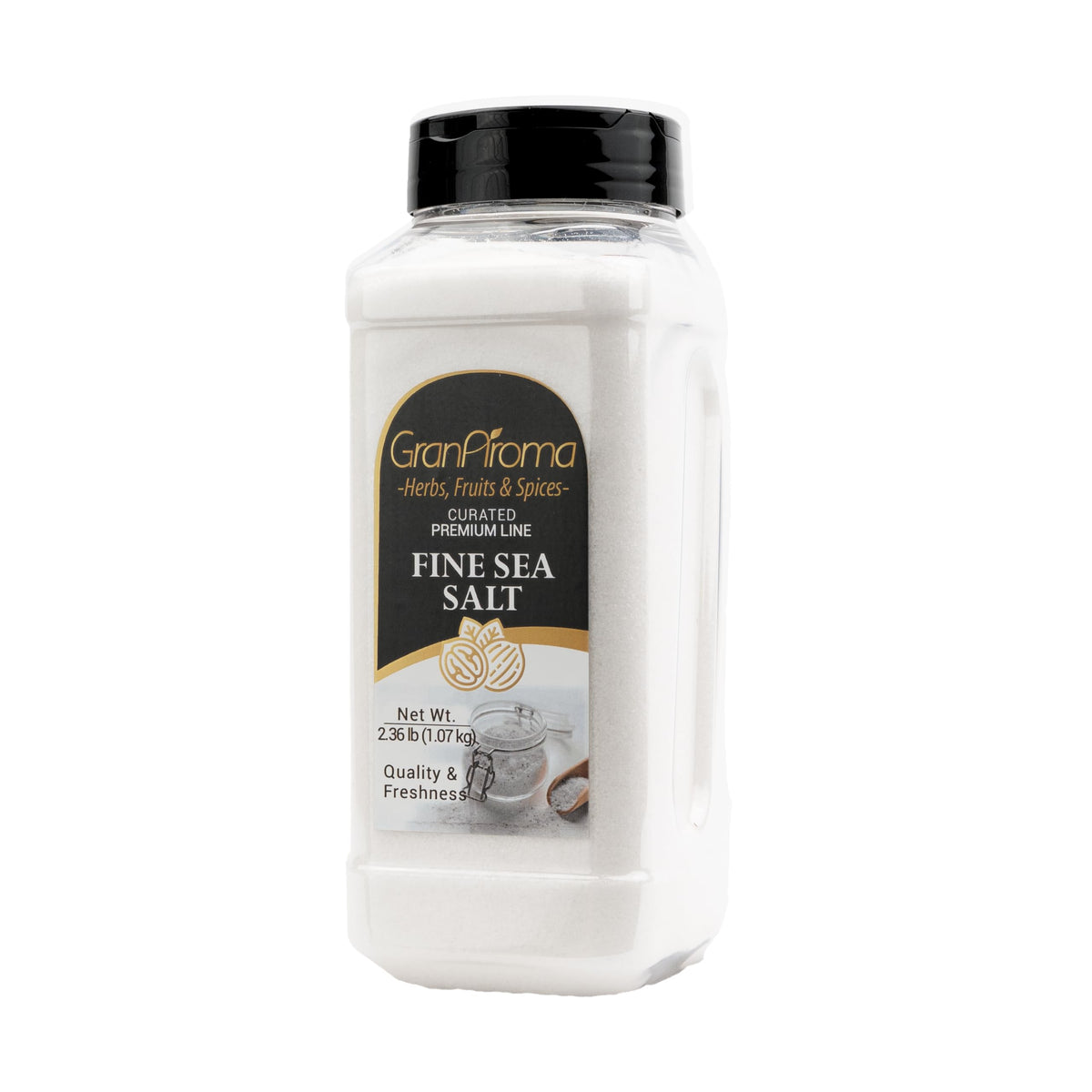 GranAroma Fine Sea Salt, Kitchen Essential, Garnish, Mediterranean Sea Salt (2.36 Pound)
