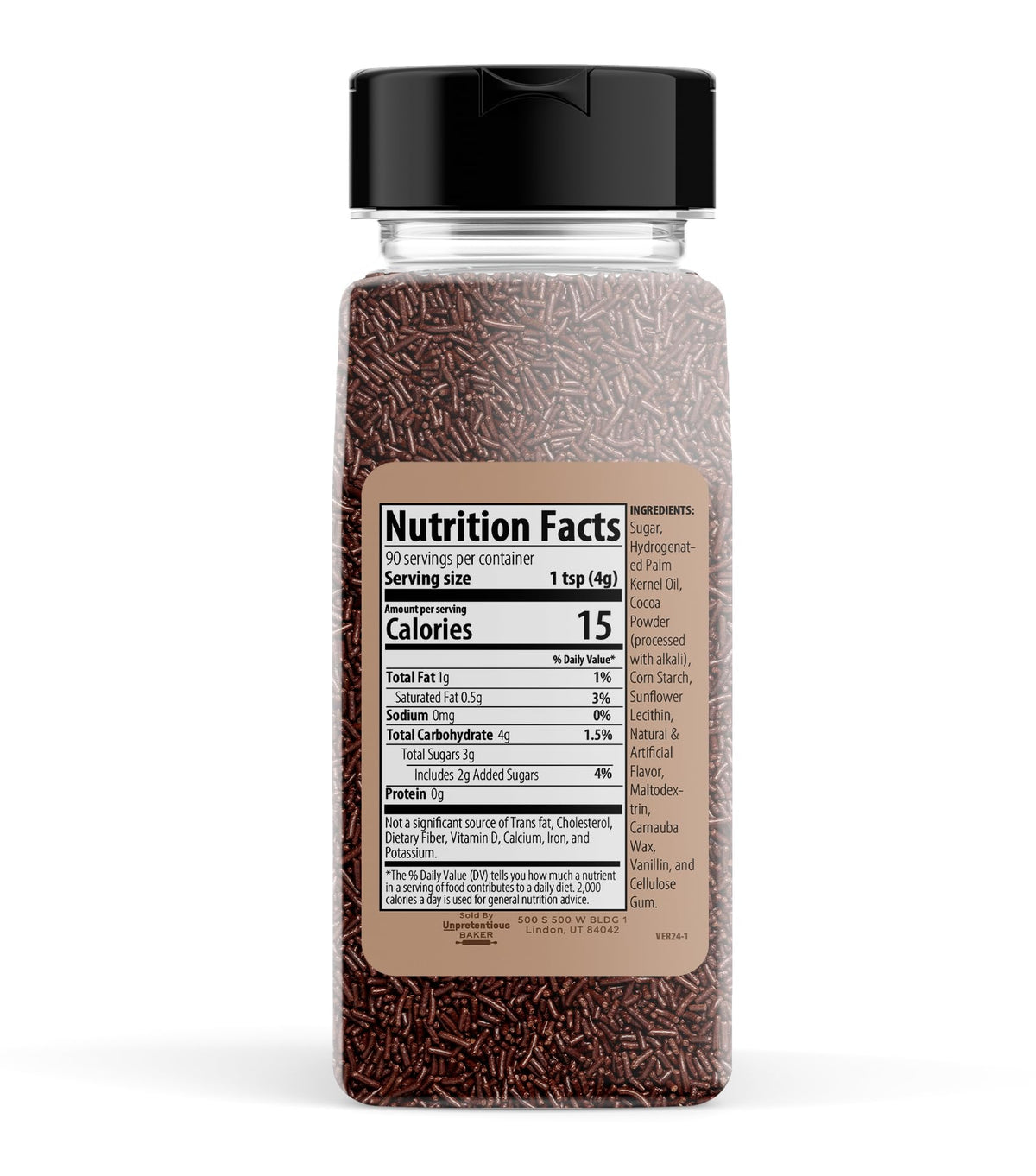 Unpretentious Chocolate Sprinkles, Perfect For Festivities, Multi-Use Shaker Bottle, Dessert Decorating