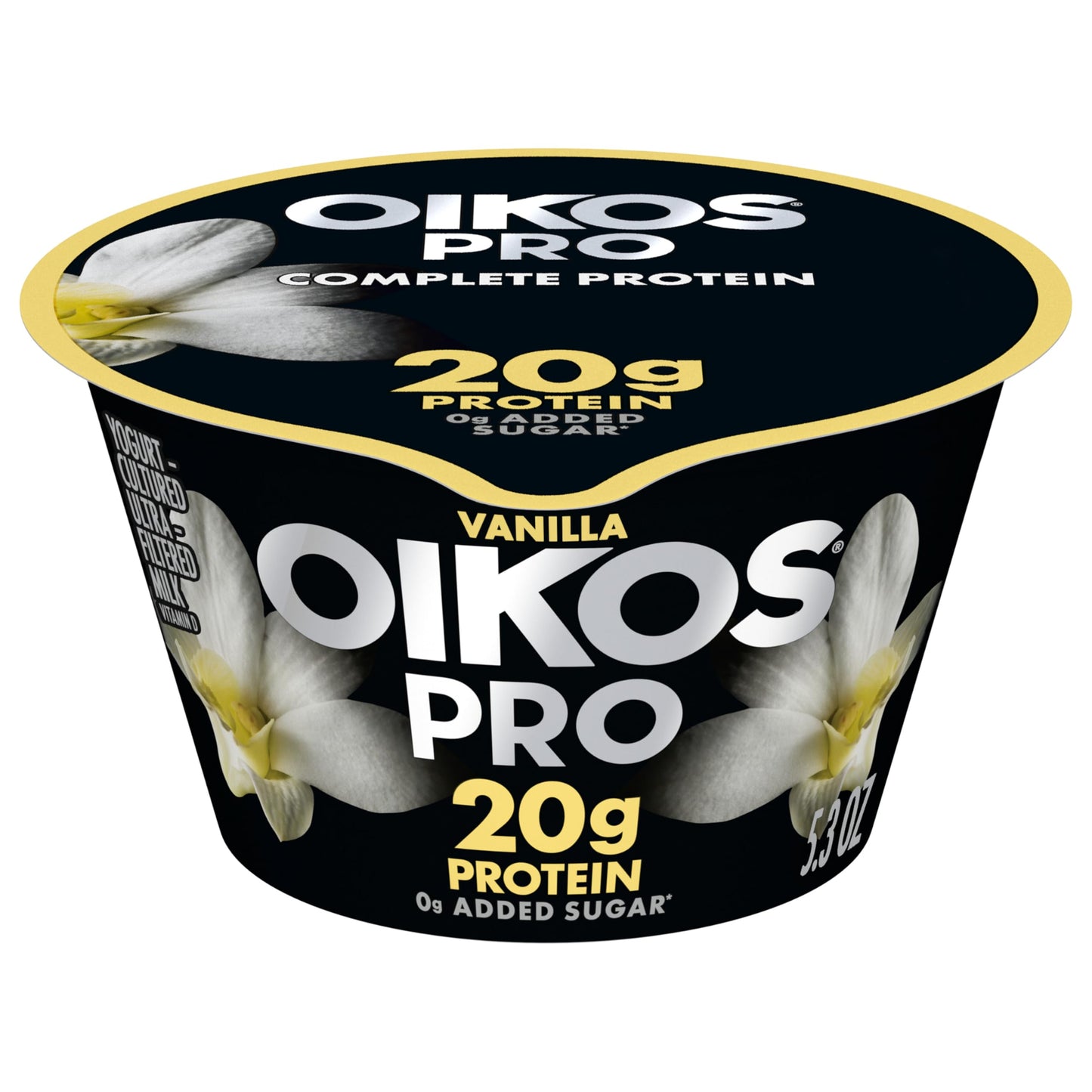Oikos Pro Vanilla Yogurt-Cultured Ultra-Filtered Milk Product, 20 Grams of Protein, 0g Added Sugar, Just Delicious High Protein 