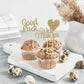 Donoter Cupcake Toppers, 24 Pieces Light Gold Glitter Heart Cake Picks, Model CC-273 for Going Away Party Decorations
