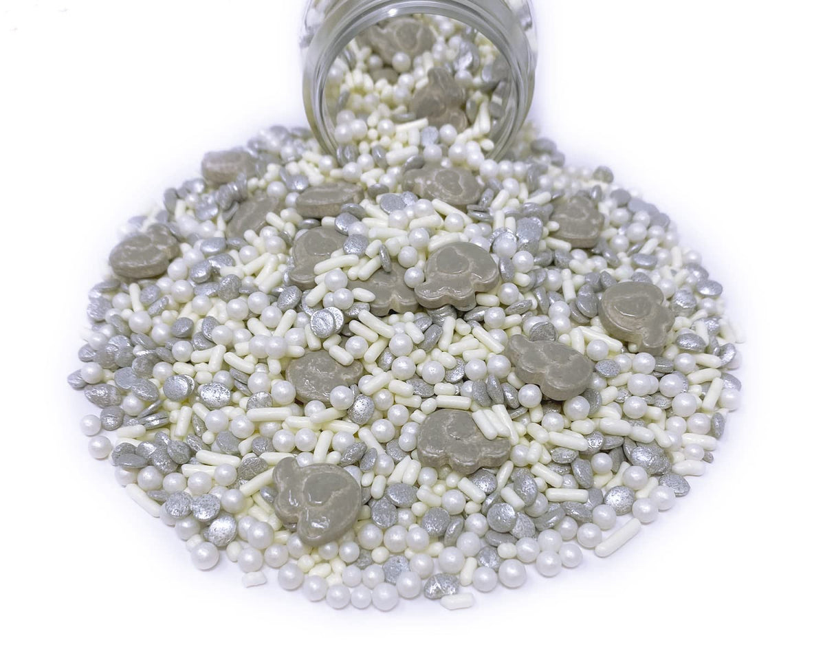 Mystic Sprinkles Baby Shower Sprinkle Mixes (White Elephant Sprinkle Mix 3.7Oz)