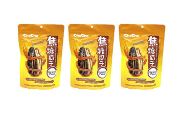 ChaCha Roasted Sunflower Seeds, Caramel Flavor, 3 Pack, Total 16.92oz