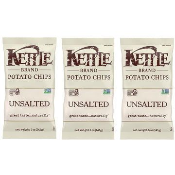 Kettle Chips Unsalted 8.5 Ounce (Pack Of 3)