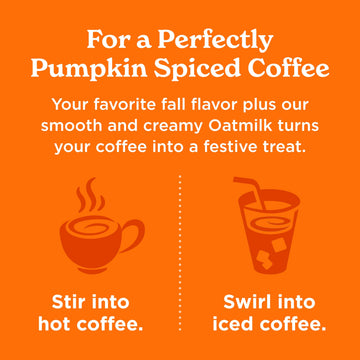 Califia Farms - Pumpkin Spice Oat Barista Blend Oat Milk, 32 Oz (Pack of 6), Shelf Stable, Dairy Free, Plant Based, Vegan, Glute