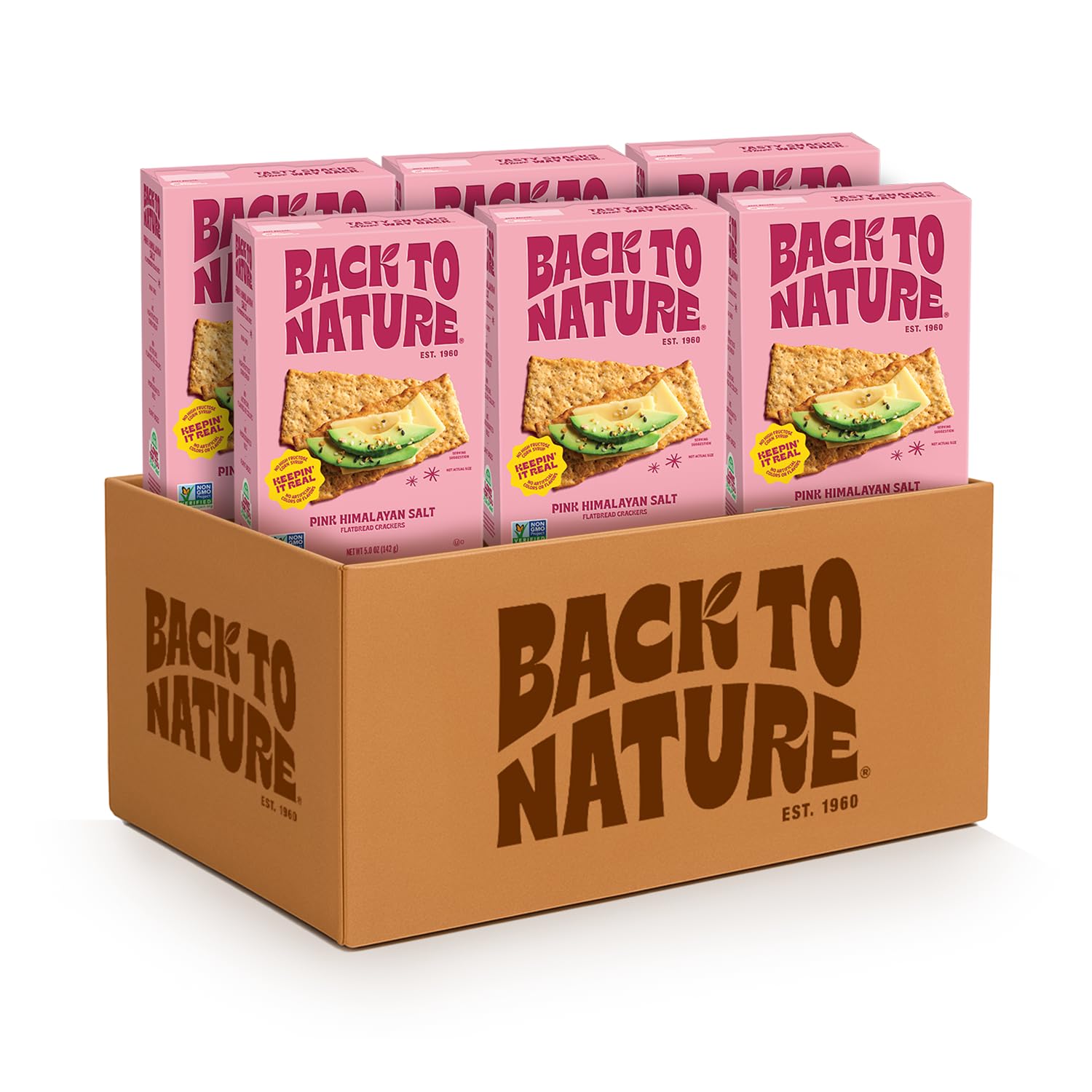 Back To Nature Flatbread  Ers, Pink Himalayan Salt, Kosher, Non-Gmo, 5 Ounce (Pack Of 6)