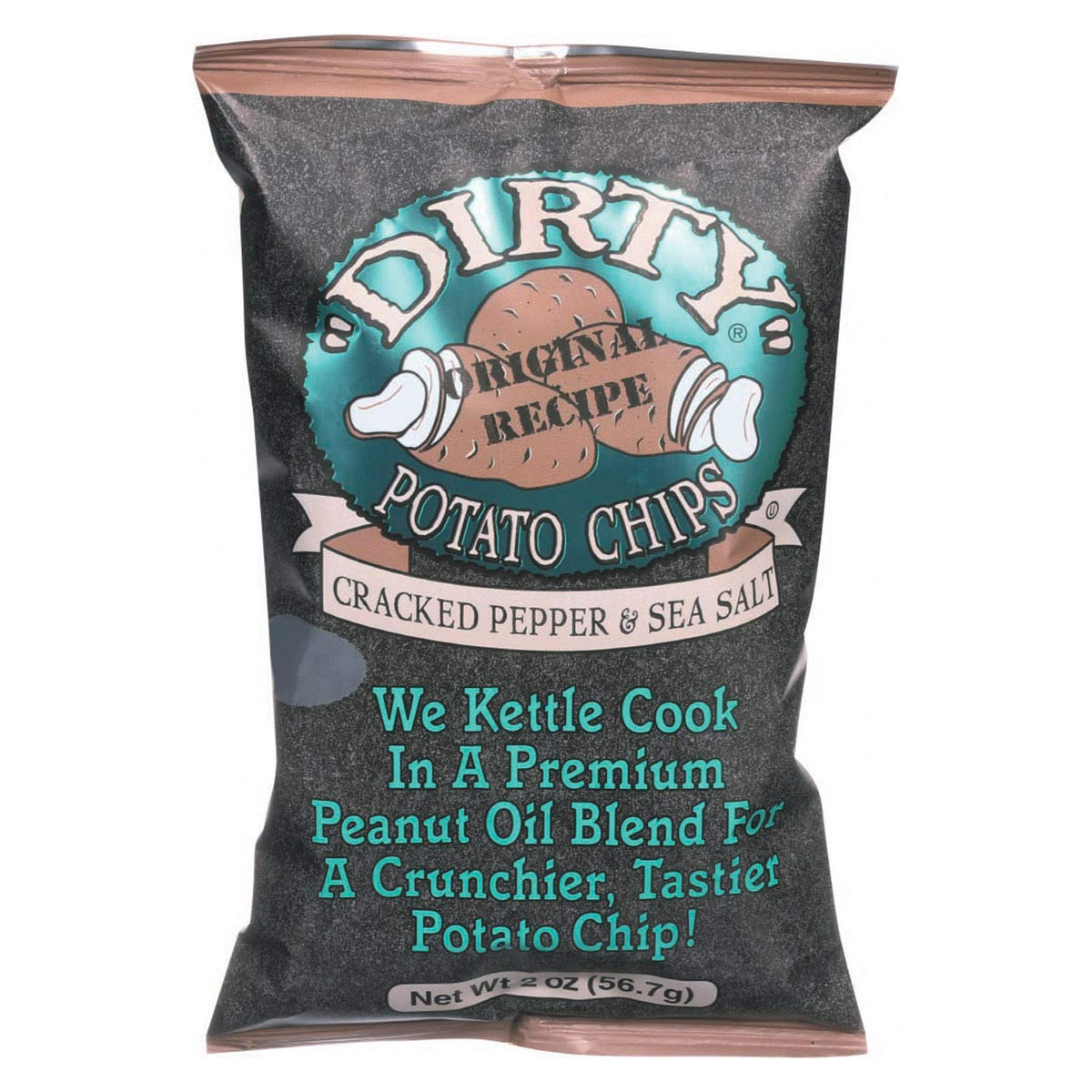 Dirty Potato Chips Cracked Pepp+B235er & Sea Salt (25x2 OZ)