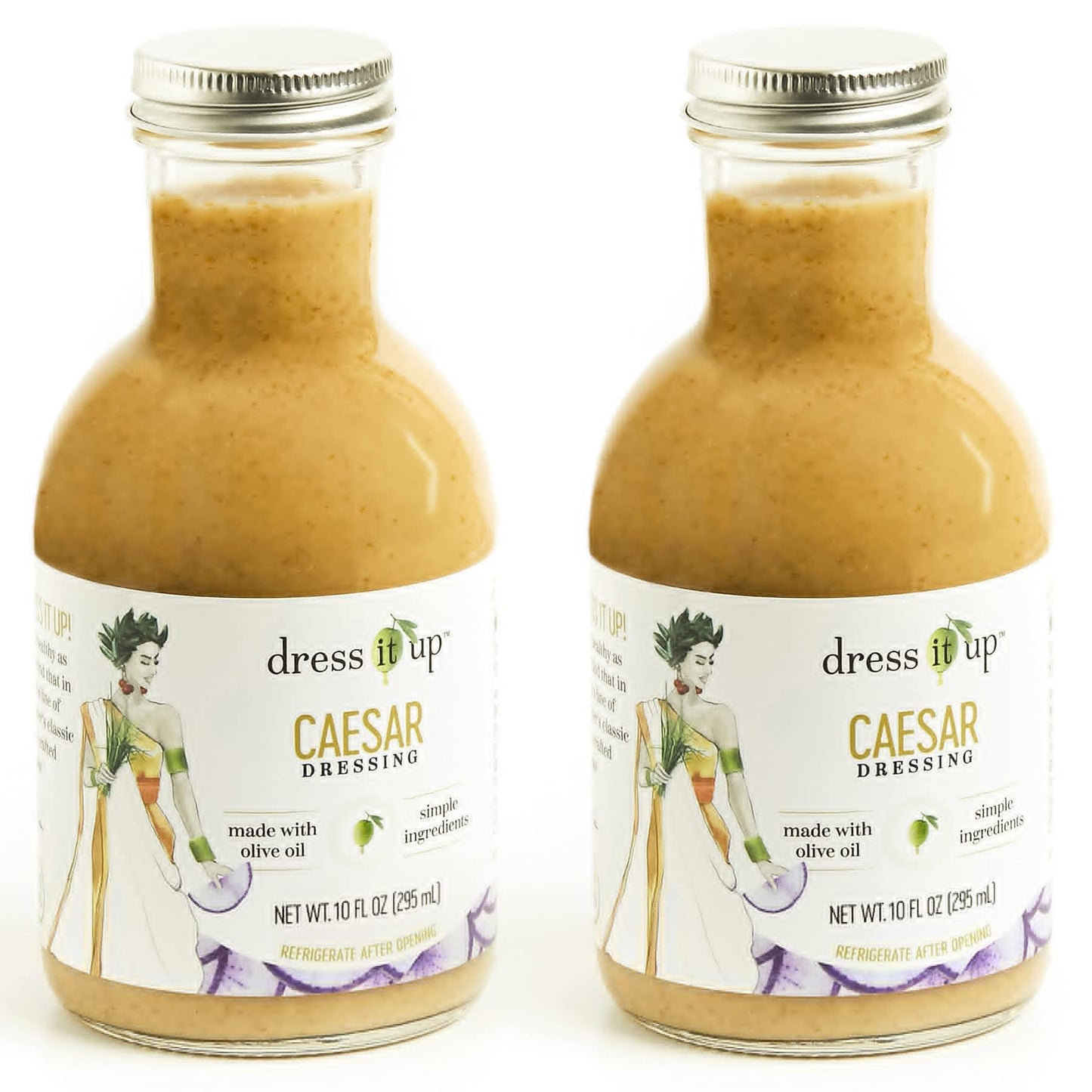 Dress It Up Salad Dressing  Caesar  2-10 Oz Bottles - Clean  Healthy  Delicious  Gluten-Free  Paleo  Keto  Vegan  Versatile  Marinade