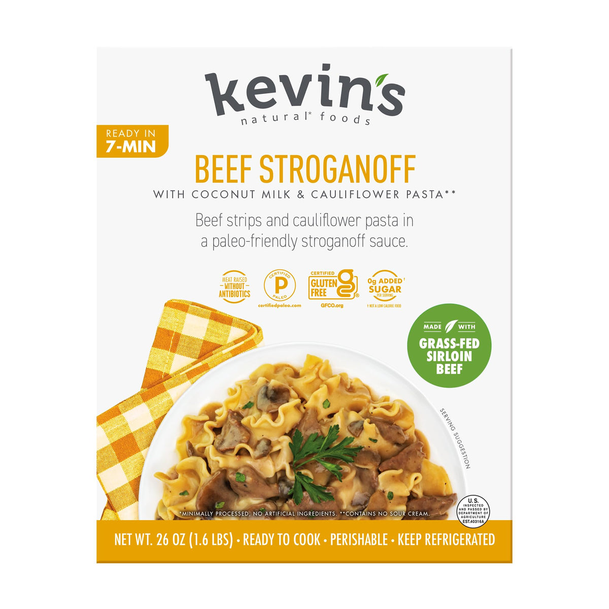 Kevins Natural Foods, Beef Stroganoff, 26 Ounce