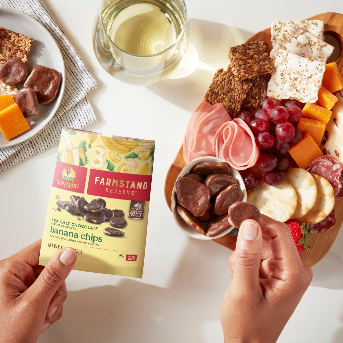 Sun-Maid Farmstand Reserve Variety Pack - 24 Count Snack Bags, 12 Sea Salt Cocoa Raisins & 12 Sea Salt Chocolate Banana Chips