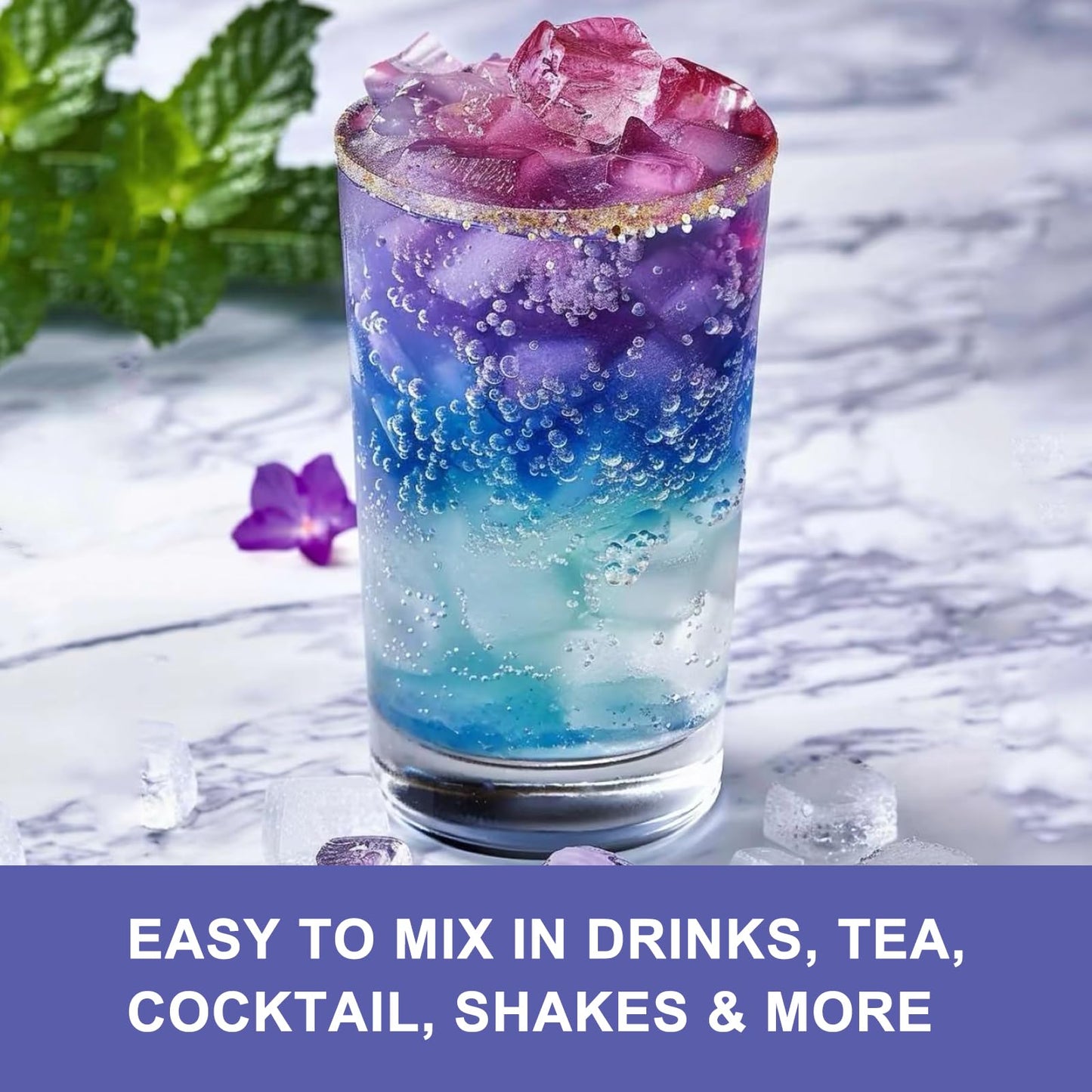 JTEDZI Butterfly Pea Flower Powder 3.5 Oz (100g) - Natural Blue & Purple Food Coloring - Blue Matcha Powder for Drinks, Baking,