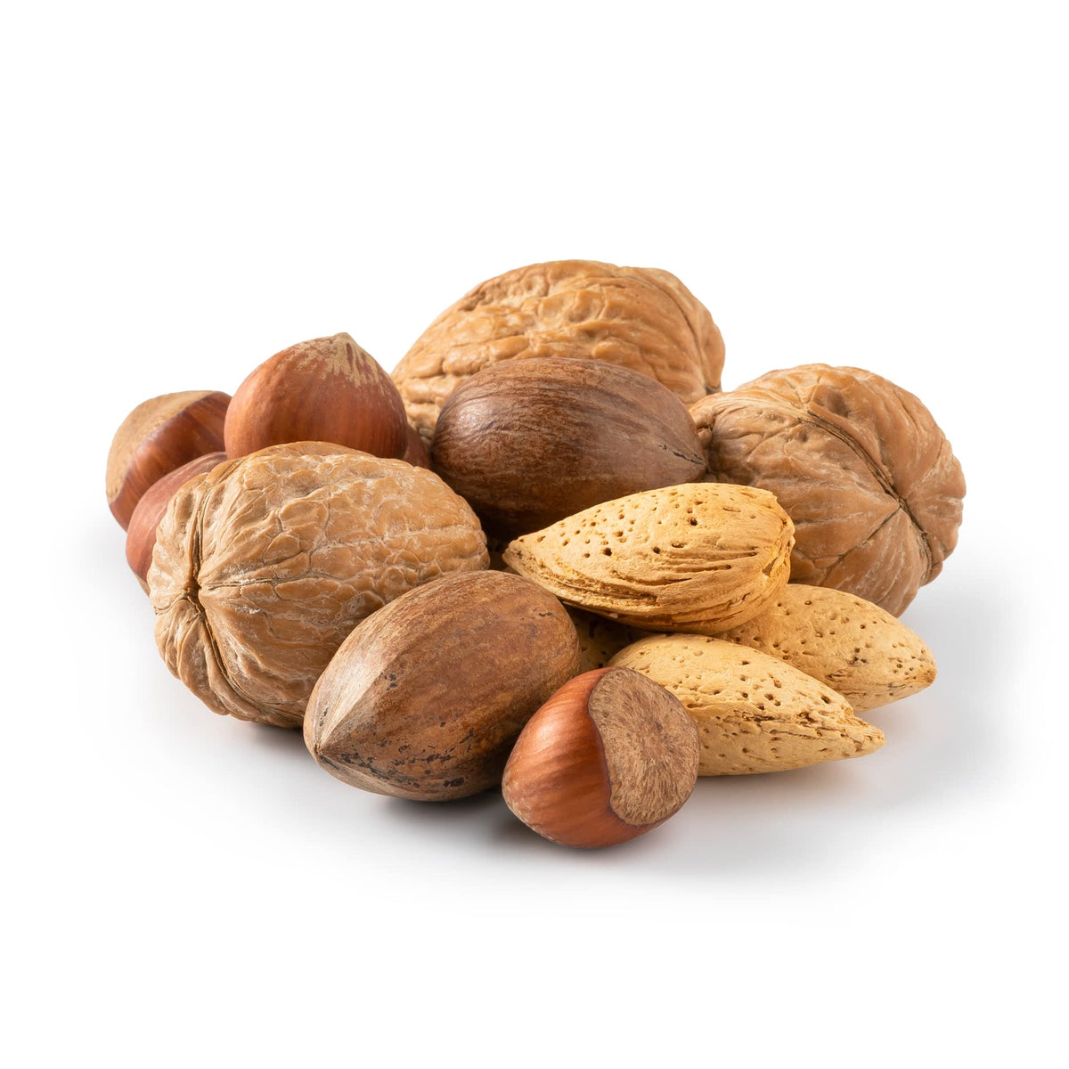 Nuts U.S. – Mixed Nuts In Shell (Almonds, Walnuts, Hazelnuts, Pecans) | No Added Colors And No Artificial Flavors | Fresh Buttery Taste And Raw |Packed In Resealable Bags!!! (1 Lb)