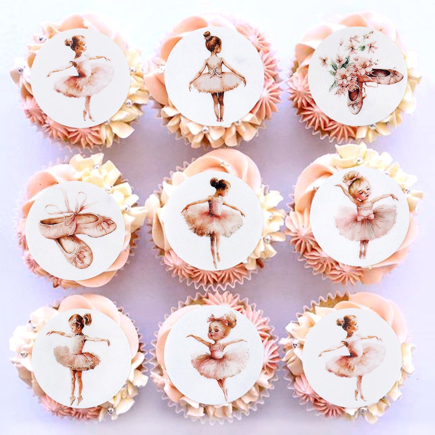 Keaziu 40PCS Edible Cupcake Toppers Ballerina Tutu Picks 2x0.05 Pink Purple Blue Green for Wedding Baby Shower Birthday Party