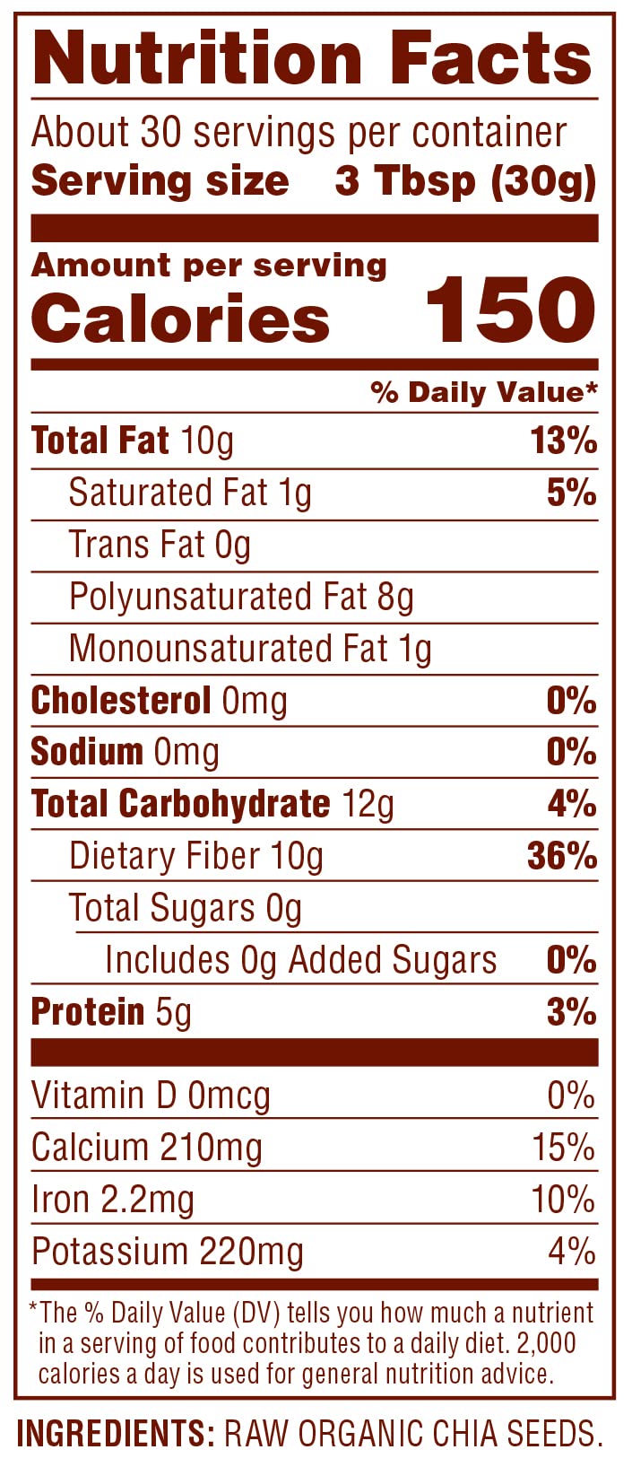 Nutiva USDA Organic enhanced Nutrient-Dense Raw Black Chia Seeds with 3g Protein & 5g Fiber for Salads  Yogurt & Smoothies  Non-GMO  Vegan  Gluten-Free  Keto & Paleo  32 Ounce (Pack of 1)