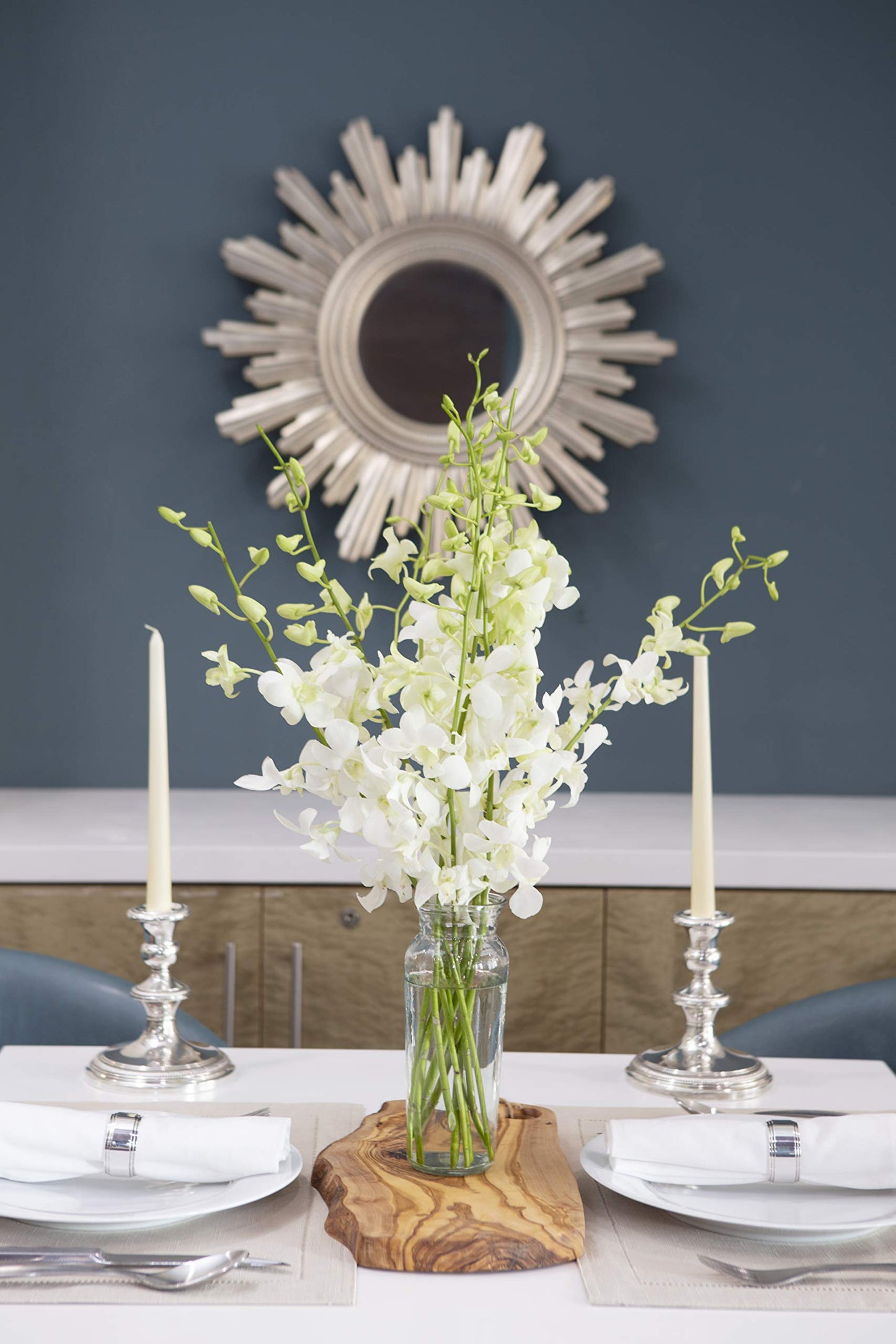 KaBloom White Orchid Bouquet with Vase - 10 Stems, Model KADF1180-V146-A999, Perfect for Birthdays and Mothers Day