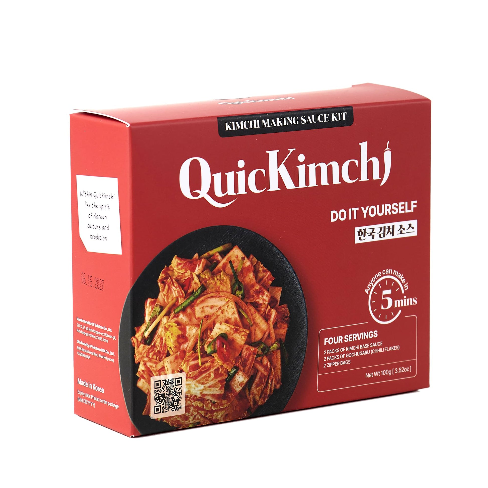 Quickimchi Diy All Purpose Korean Kimchi Making Sauce Kit, 5-Minute Prep, Total 4 Servings, Base Liquid Sauce And Chili Flakes(Gochugaru) ?? ?? ??