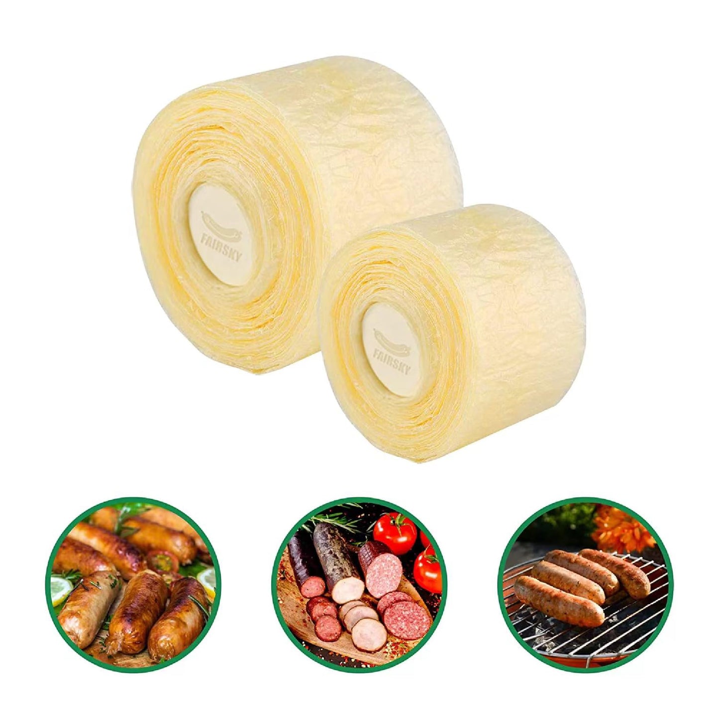 Edible Drying Natural Sausage Casing, Sausage Casings For Flavorous Homemade Sausages Ham,Breakfast Sausage,Italian Sausage,Knob