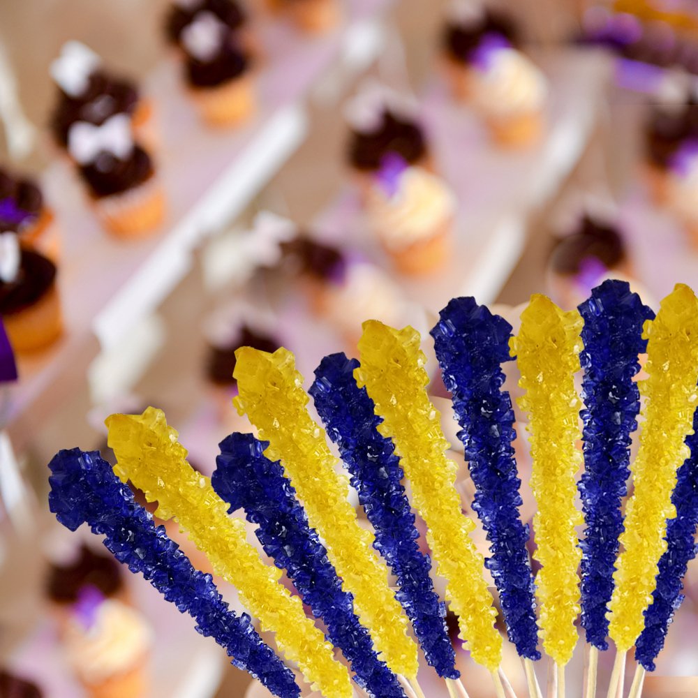 Espeez Extra Large Rock Candy Sticks - 144 Count - Individually Wrapped - Gold - Great for Candy Buffets, Birthdays, Weddings, Baby Showers