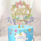 34Pcs Mermaid Birthday Cake Topper Kit With Mermaid Themed Cupcake Topper Picks, Glitter Seaweed Decor And Starfish Conch Seahor