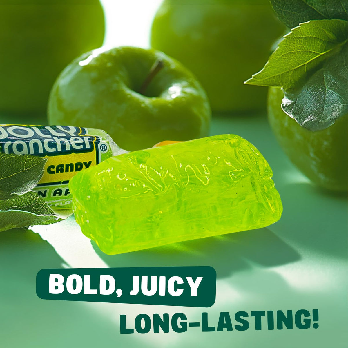 Hard Candy GREEN APPLE Original Flavor 2 lb - Bulk Assorted Twists Display Bag, Individually Wrapped (148 Pieces)