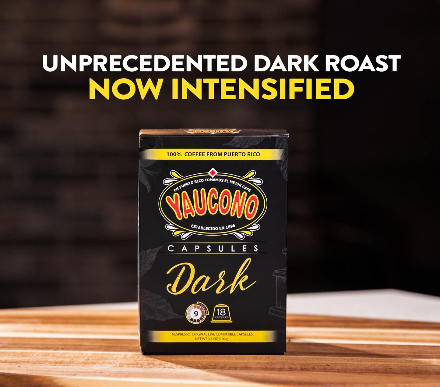 Yaucono Espresso compact pieces, Dark Roast, Compatible with Nespresso, 18 Count