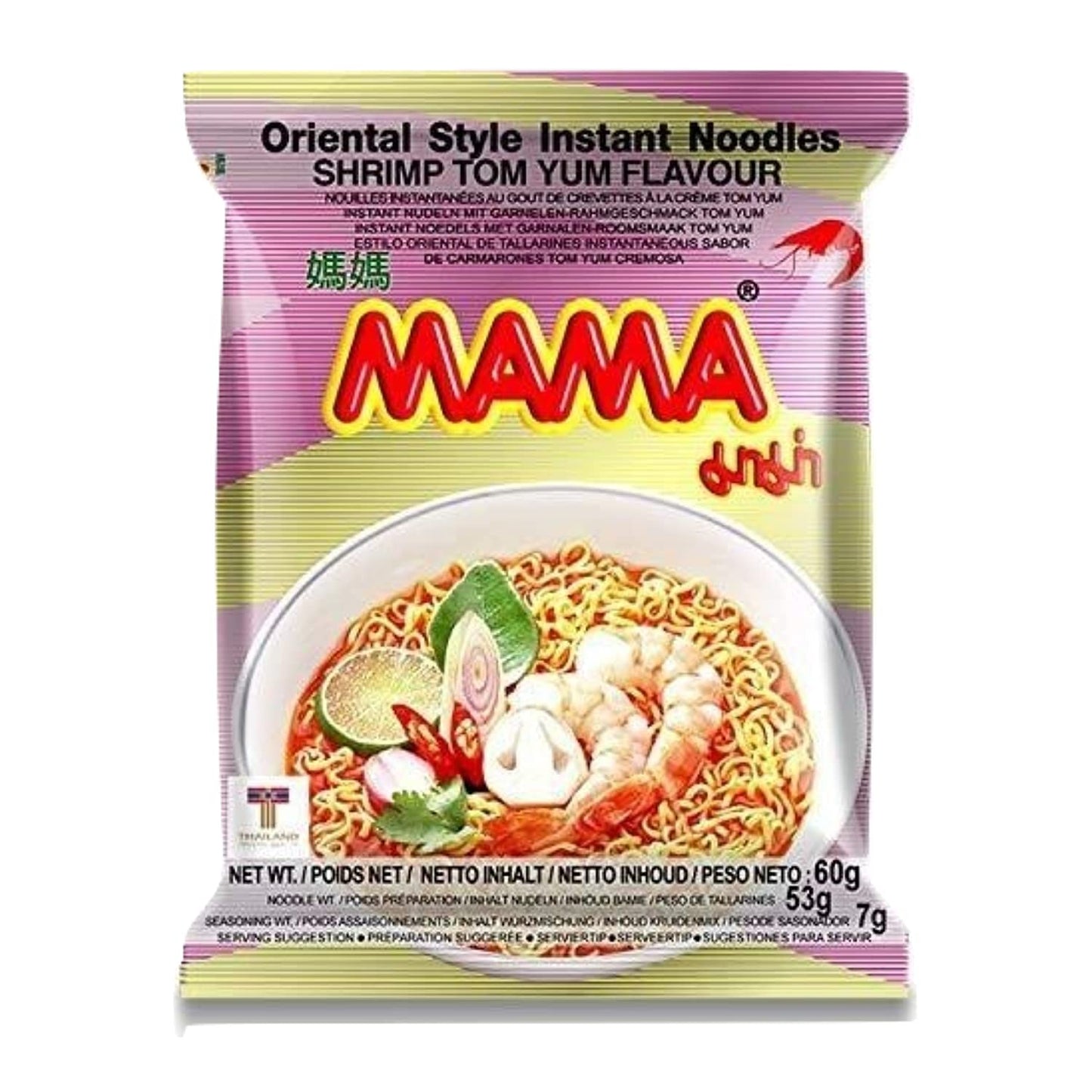 Generic Mama Oriental Style Instant Noodles Mix - 30 Packs (4 Flavors: Shrimp Tom Yum, Pa Lo Duck, Creamy Tom Yum, Pork)