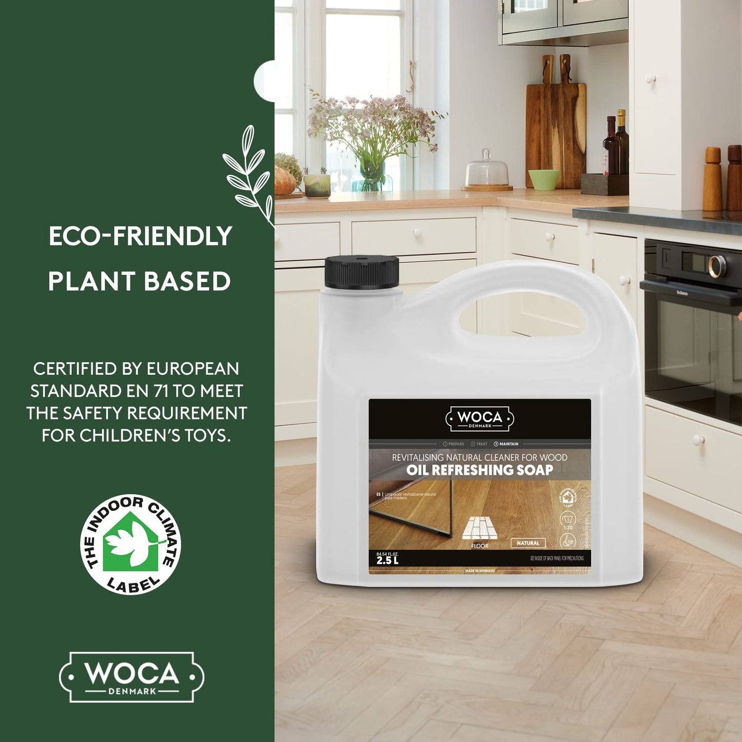 Woca Denmark Oil Refreshing Soap Natural 1 L Concentrated Plant Based Cleaner And Rejuvenator For Use On Oiled Wood Surfaces Suc