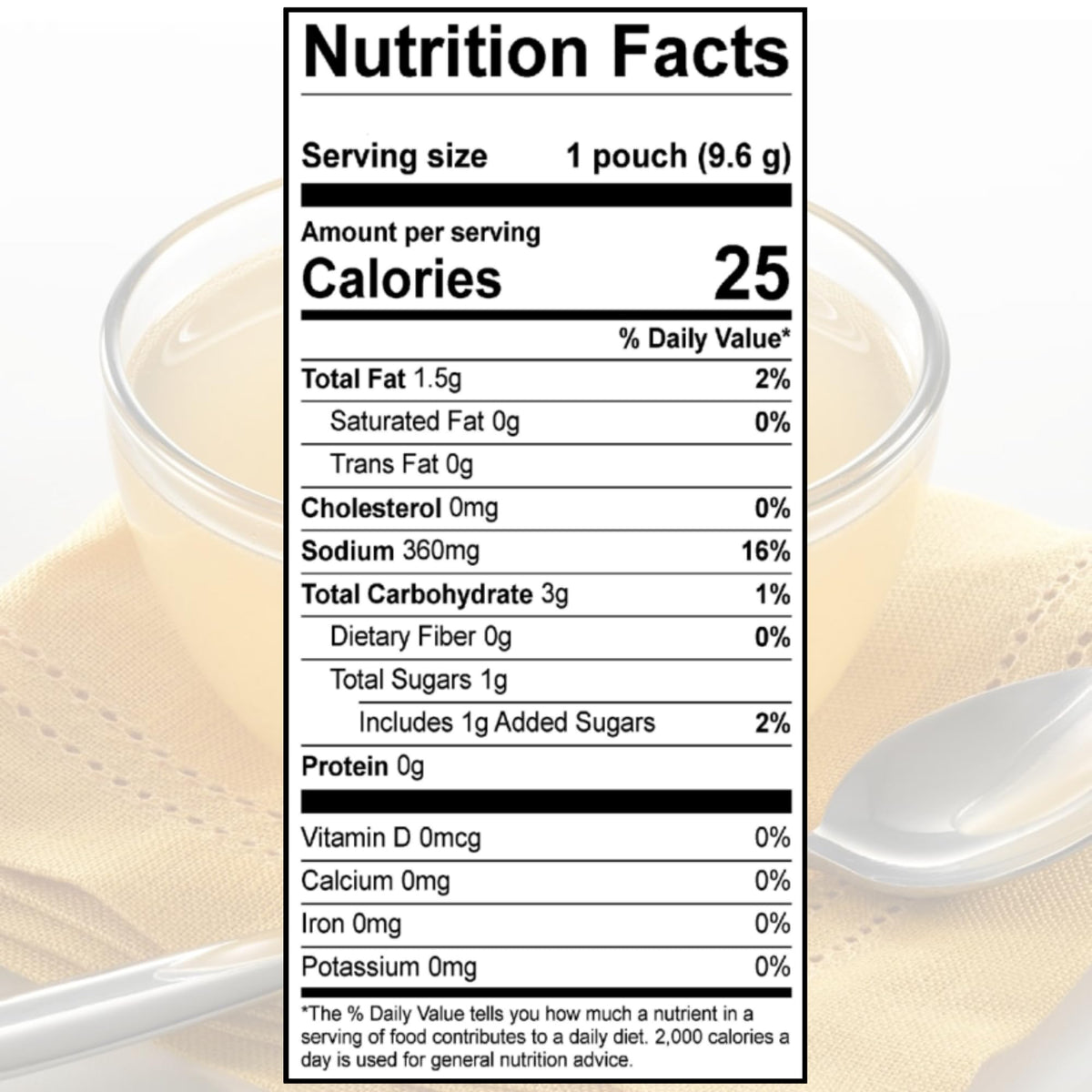 SAVORY CHOICE Reduced Sodium Chicken Broth Concentrate, Gluten-Free, 45 Packets (9.6g each)
