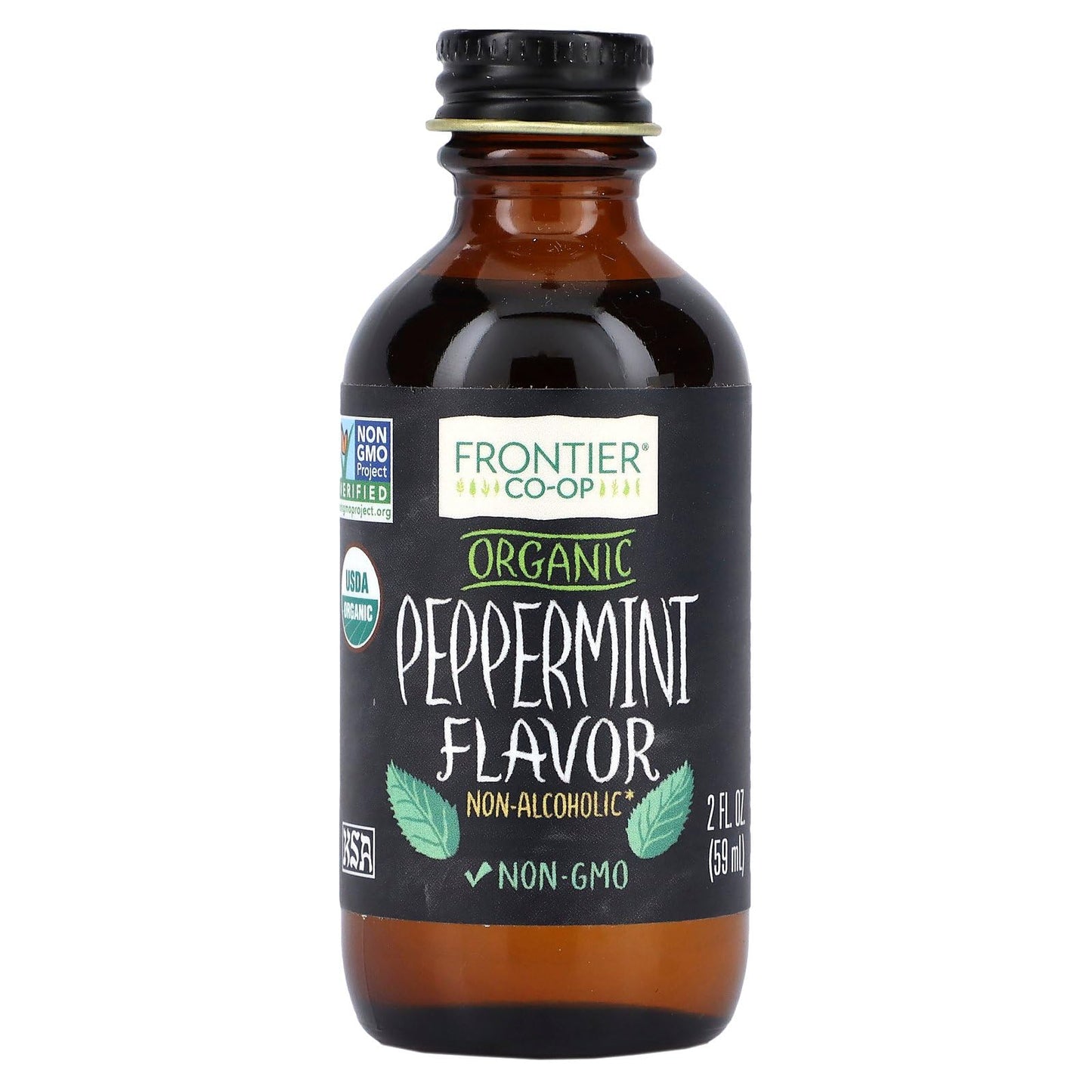 Frontier Peppermint Flavor Certified Organic, 2 Ounce Bottle