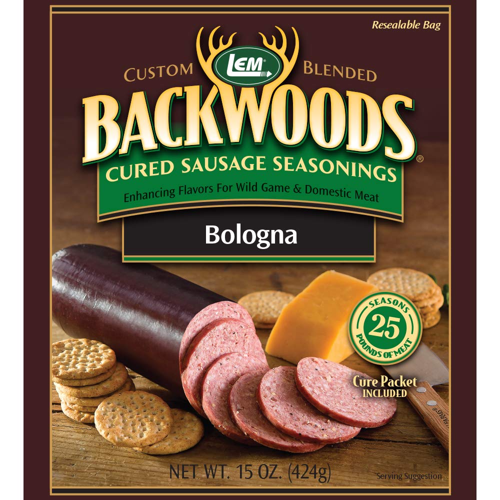LEM Products Backwoods Bologna Cured Sausage Seasoning, Ideal for Wild Game and Domestic Meat, Seasons Up to 25 Pounds of Meat, 