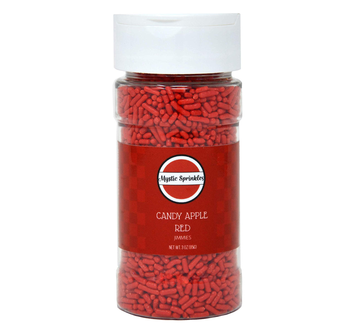 Mystic Sprinkles Solid Color Jimmy Sprinkles (Candy Apple Red Jimmies 3Oz)