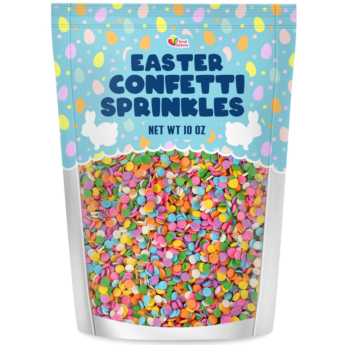 Easter Pastel Rainbow Sprinkles - 10 Ounces - Birthday Confetti Jimmies - Toppings For Baby Shower Cupcakes, Cake, Cookies Decorations