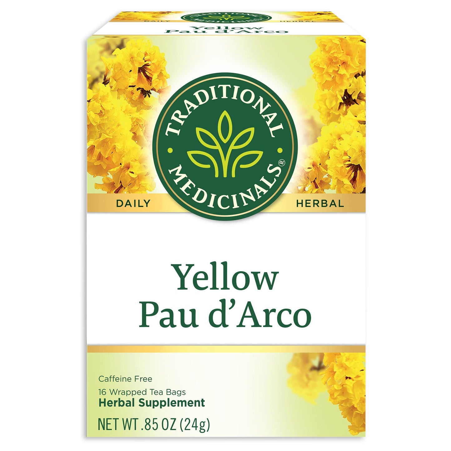 Traditional Medicinals Yellow Pau dArco Herbal Tea, Contributes to a Healthy You, (Pack of 1) - 16 Tea Bags
