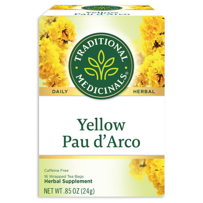Traditional Medicinals Yellow Pau dArco Herbal Tea, Contributes to a Healthy You, (Pack of 1) - 16 Tea Bags